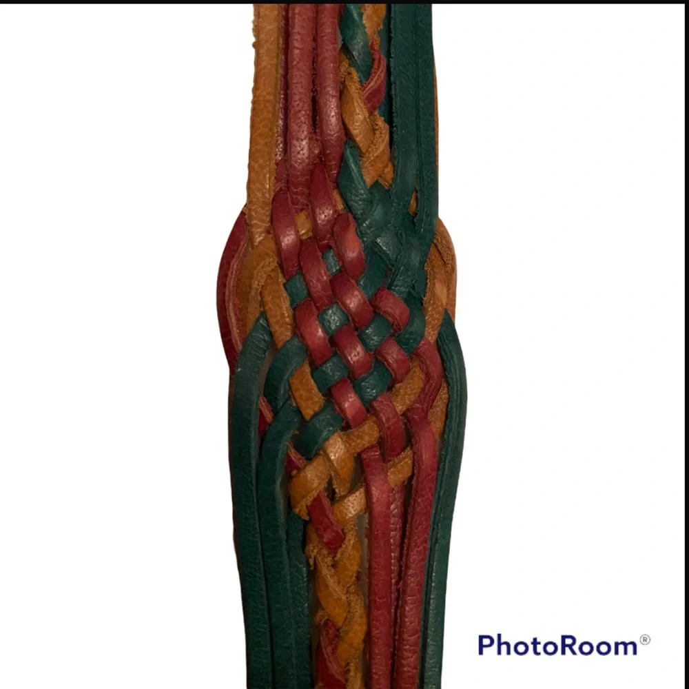 NWOT Hollister VTG Braided Multi/Color Coastal Cowgirl Leather Round Boho Belt